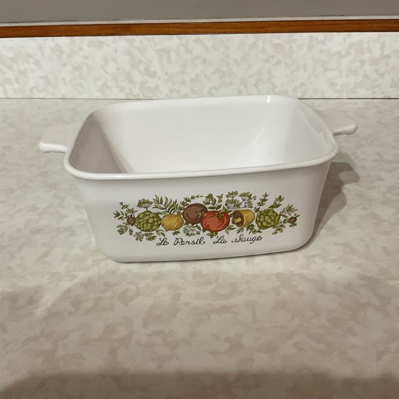 Corningware Other - Vintage Corning ware  White Ceramic Baking Dish with vegetable Design.